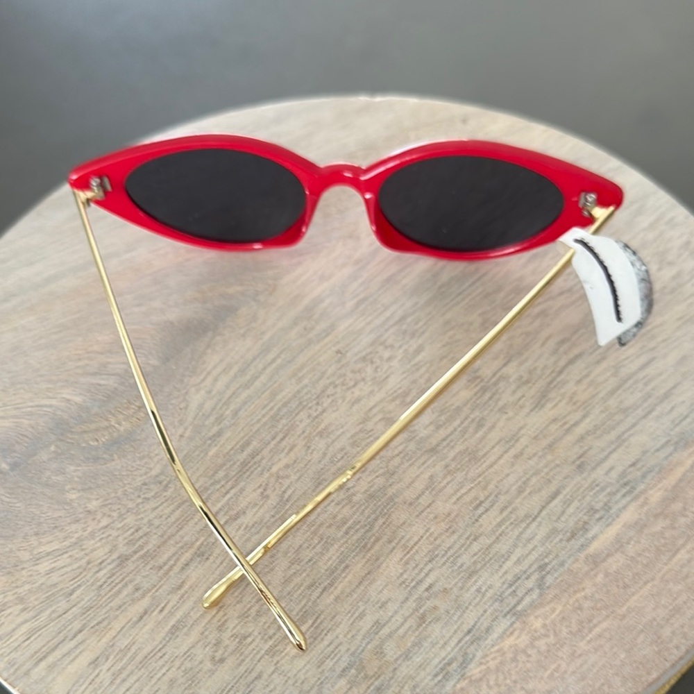 Anthropologie Matt & Nat Red and Gold Cat-Eye Sunglasses. No case included. - Picture 3 of 6